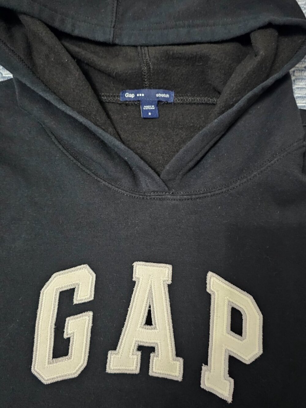 GAP Stretch Y2K Black with Front Pocket Hoodie Women's Sweatshirt - Size Small - Picture 4 of 6